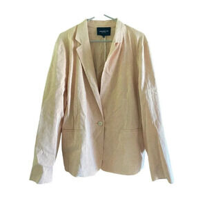 Lafayette 148 New York Women Pink Long Sleeve One Button Blazer Size 16